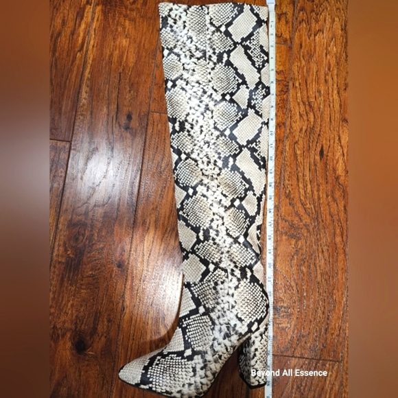 SOLD-Call It Spring Like New Syntheic Snake Skin High Knee Boots - Picture 9 of 12